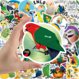 50pcs  Parrot  graffiti stickers decorative suitcase notebook waterproof detachable stickers