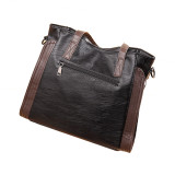Large-capacity soft leather fashion one-shoulder messenger tote bag cross-border handbag fit 18mm snap button jewelry