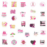 50pcs Pink ribbon  graffiti stickers decorative suitcase notebook waterproof detachable stickers