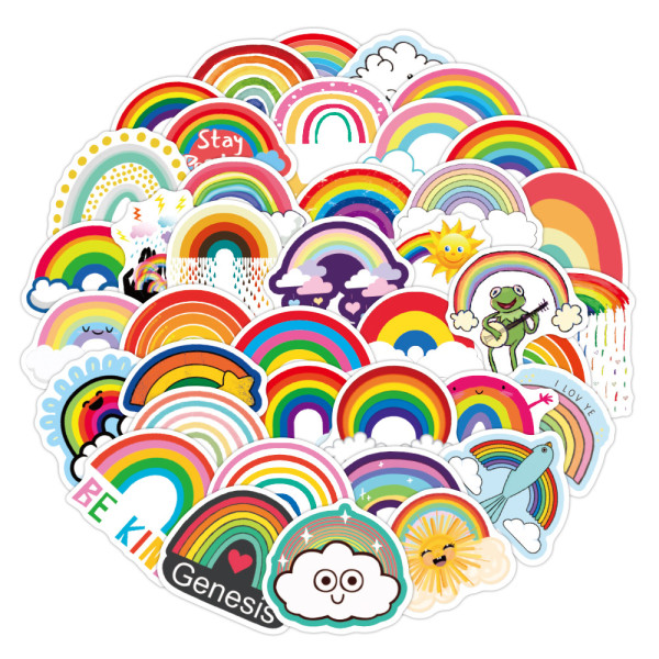 50pcs  Rainbow bridge  graffiti stickers decorative suitcase notebook waterproof detachable stickers