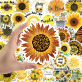 50pcs  Flower sunflower bee butterfly  graffiti stickers decorative suitcase notebook waterproof detachable stickers