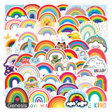 50pcs  Rainbow bridge  graffiti stickers decorative suitcase notebook waterproof detachable stickers