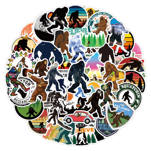 50pcs  Sasquatch  graffiti stickers decorative suitcase notebook waterproof detachable stickers