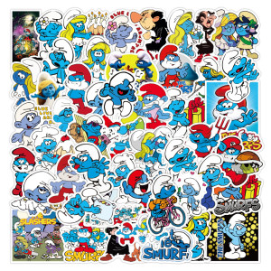 50pcs Cute smurf  graffiti stickers decorative suitcase notebook waterproof detachable stickers