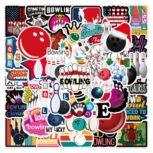 50pcs  bowling  graffiti stickers decorative suitcase notebook waterproof detachable stickers