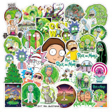 50pcs  Rick and Morty  graffiti stickers decorative suitcase notebook waterproof detachable stickers