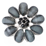 20MM Black and white design enamel Rhinestone Metal snap buttons