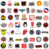 50pcs  Rock band logo  graffiti stickers decorative suitcase notebook waterproof detachable stickers