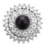 20MM Black and white design enamel Rhinestone Metal snap buttons