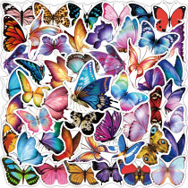 50pcs  Color butterfly  graffiti stickers decorative suitcase notebook waterproof detachable stickers