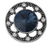 20MM Navy blue design enamel Rhinestone Metal snap buttons