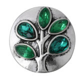 20MM green design enamel Rhinestone Metal snap buttons