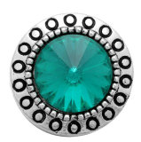 20MM green design enamel Rhinestone Metal snap buttons