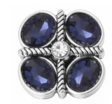 20MM Navy blue design enamel Rhinestone Metal snap buttons