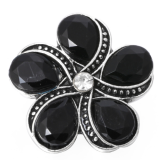 20MM Black and white design enamel Rhinestone Metal snap buttons