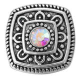 20MM  Color white design enamel Rhinestone Metal snap buttons