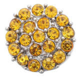 20MM  yellow design enamel Rhinestone Metal snap buttons