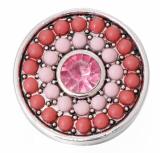 20MM  rose Red design enamel Rhinestone Metal snap buttons