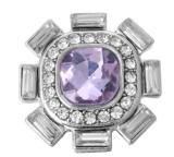 20MM Light purple design enamel Rhinestone Metal snap buttons