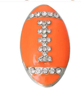 20MM Orange design enamel Rhinestone Metal snap buttons