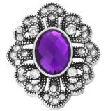 20MM  purple design enamel Rhinestone Metal snap buttons