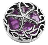 20MM Light purple design enamel Rhinestone Metal snap buttons