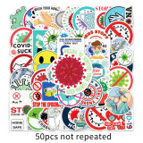 50pcs  Nurse virus protection  graffiti stickers decorative suitcase notebook waterproof detachable stickers