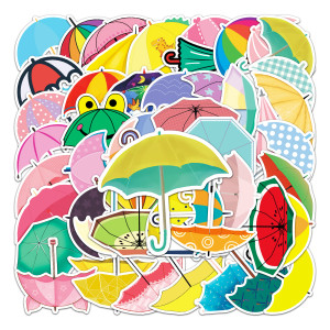50pcs umbrella graffiti stickers decorative suitcase notebook waterproof detachable stickers