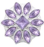 20MM Light purple design enamel Rhinestone Metal snap buttons