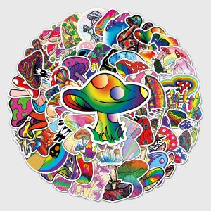 50pcs Psychedelic mushroom  graffiti stickers decorative suitcase notebook waterproof detachable stickers