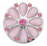 20MM pink design enamel Rhinestone Metal snap buttons