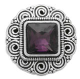 20MM Purple design enamel Rhinestone Metal snap buttons