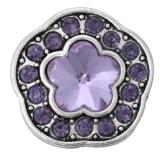 20MM Light purple design enamel Rhinestone Metal snap buttons