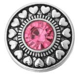 20MM  rose Red design enamel Rhinestone Metal snap buttons