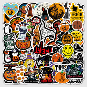 50pcs Halloween  graffiti stickers decorative suitcase notebook waterproof detachable stickers