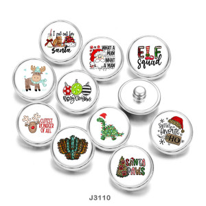 20MM Christmas  Deer  Print  glass  snaps buttons