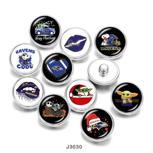 20MM Lips team Christmas  Print   glass  snaps buttons