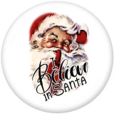 20MM Christmas  Santa Claus  Print  glass  snaps buttons