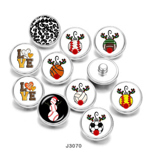 20MM Love Christmas  Print  glass  snaps buttons