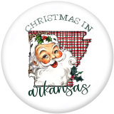 20MM Christmas Santa Claus  Print glass snaps buttons
