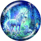 20MM happy easter Dog Unicorn  Print  glass  snaps buttons