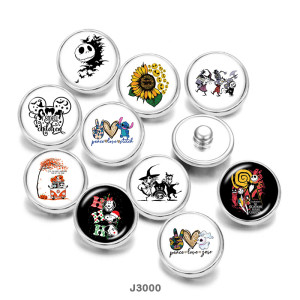 20MM  Halloween  Print   glass  snaps buttons