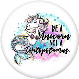 20MM   MOM  Unicorn  Christmas  Print  glass  snaps buttons