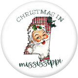 20MM Christmas Santa Claus  Print glass snaps buttons