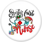 20MM Christmas  Nurse  Print  glass  snaps buttons