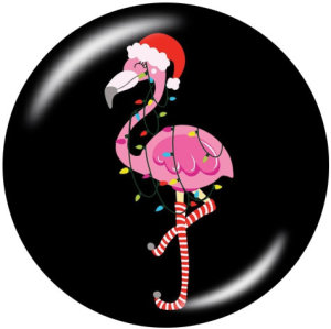 20MM  Flamingo  Christmas  Penguin  Print   glass  snaps buttons