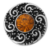 20MM Brown design Rhinestone enamel Metal snap buttons
