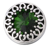 20MM green design Rhinestone enamel Metal snap buttons