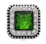 20MM green design Rhinestone enamel Metal snap buttons