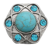 20MM turquoise design Rhinestone enamel Metal snap buttons